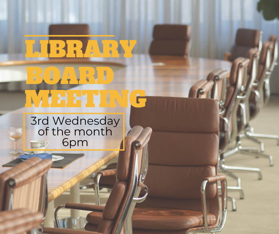 Library Board Meeting Wednesday December 21st at 6pm Stirling